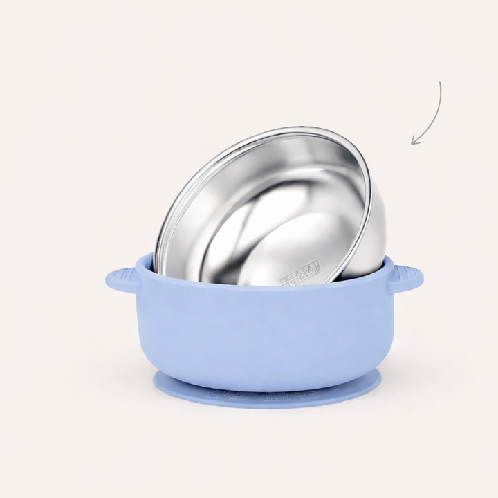 Kleine Öhrchen Edelstahl-Schüssel mit Saugnapf