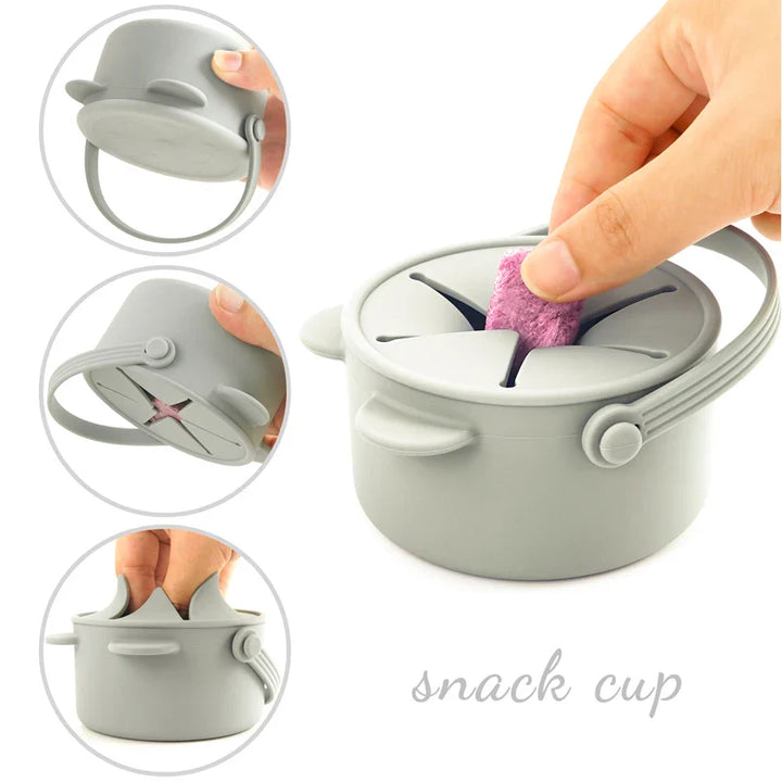 Pinzettengriff Silikon-Snack-Becher mit Deckel
