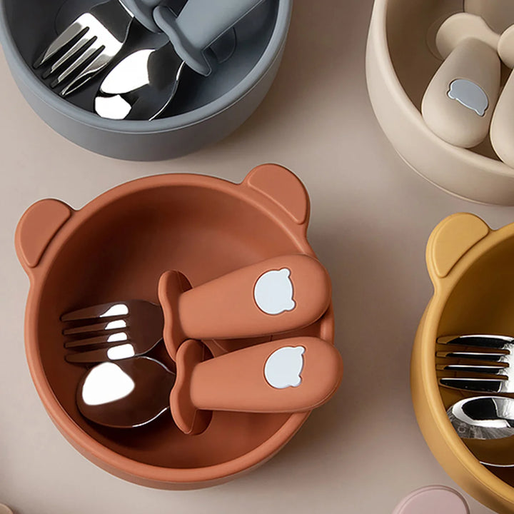 Kleiner Panda Silikon-Schüssel mit Saugnapf, 3-teilig