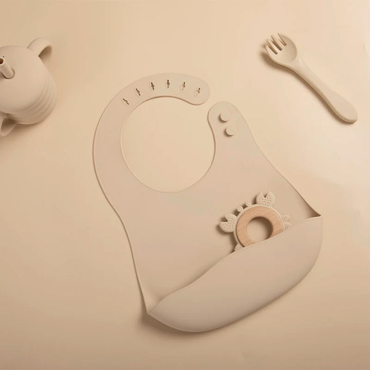 Einfarbig Silikon-Lätzchen – Braunzucker