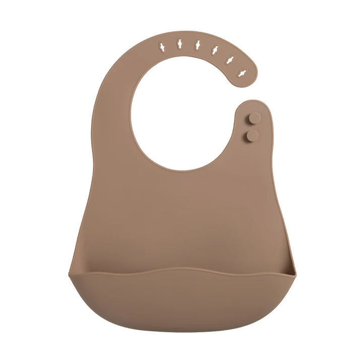 Einfarbig Silikon-Lätzchen – Mocha