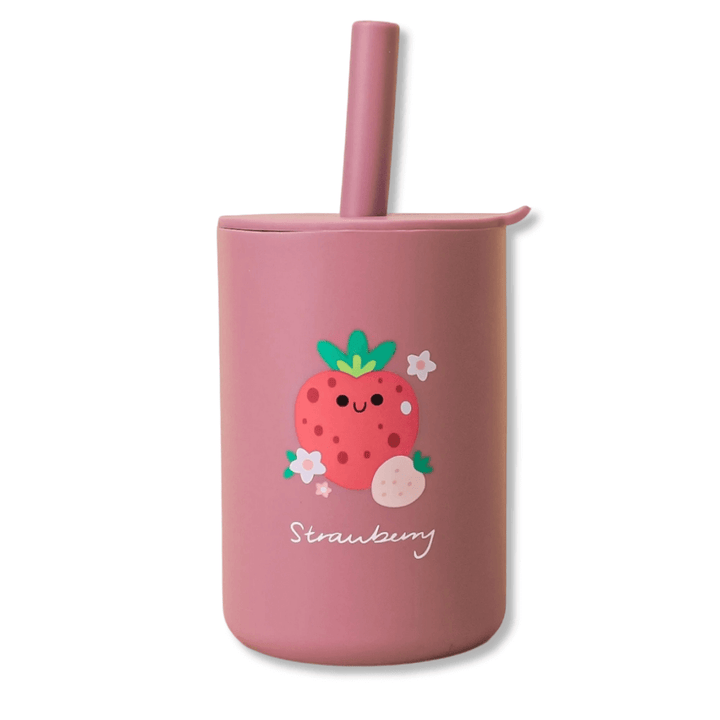 Frucht-Vitamin Silikon-Trinklernbecher mit Strohhalm